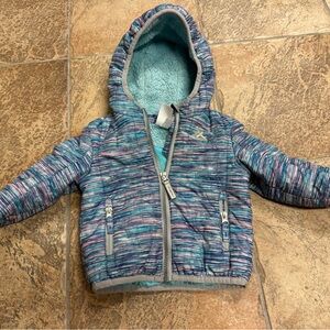 ZeroXposur Kids Puffer Jacket - Blue and Pink Stripes